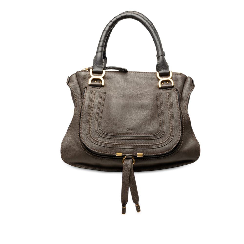 Pre-Loved Chloé Medium Pebbled Calfskin Marcie Satchel